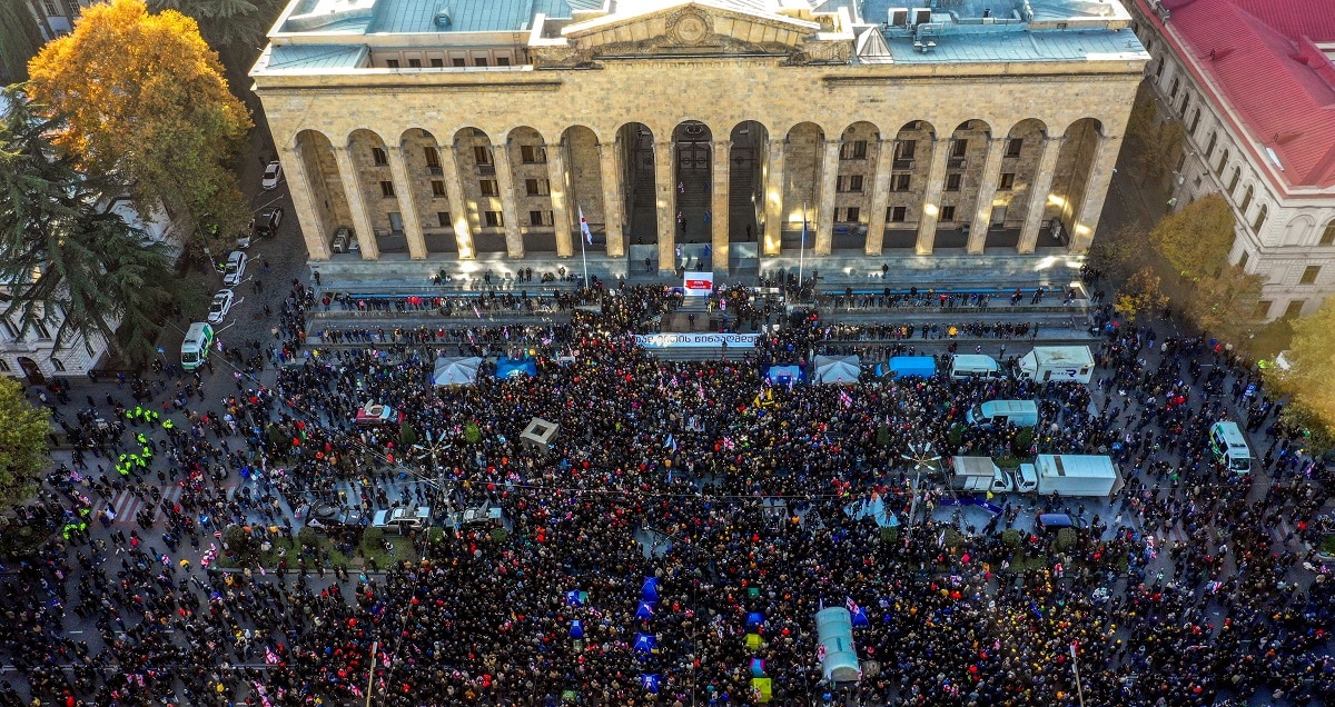 Tens Of Thousands Protest In Georgia Demanding Snap Polls | SBS News