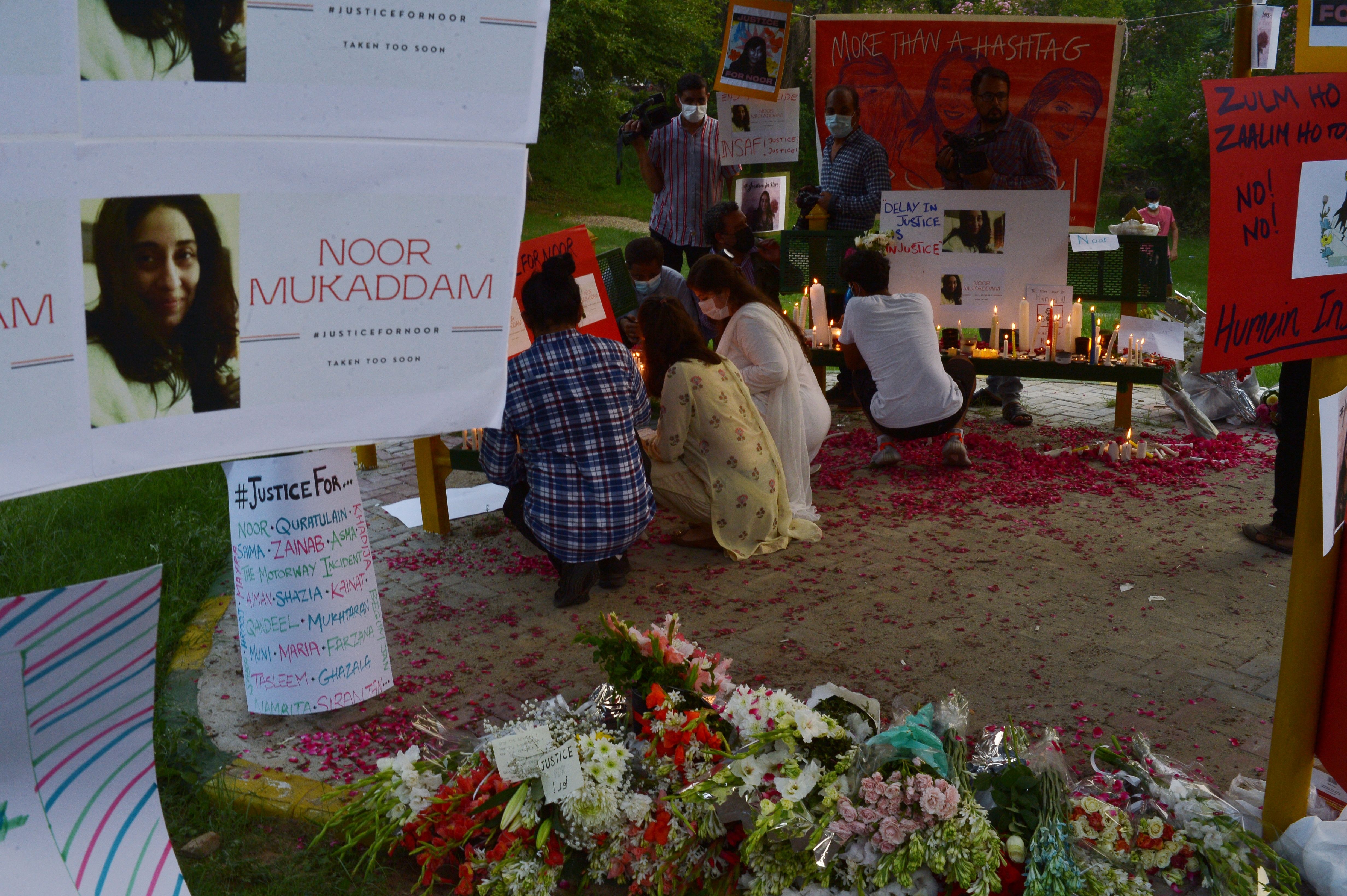 A vigil for Noor at a park in Islamabad last weekend.