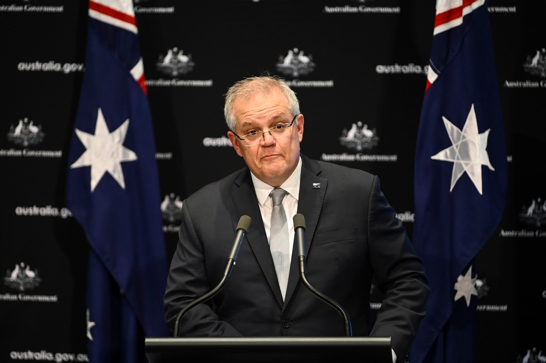 Australian Prime Minister Scott Morrison speaks to the media during a press conference at Parliament House in Canberra, Friday, May 1, 2020. (AAP Image/Lukas Coch) NO ARCHIVING