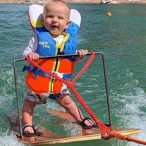 Rich set a new record for youngest ever person to water ski. Picture: richcaseyhumpherys/Instagram