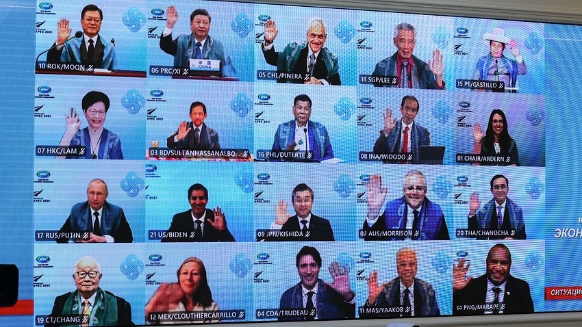 Leaders attend the APEC meeting online.