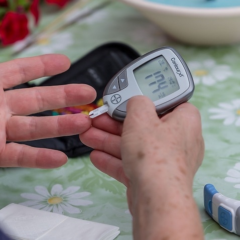 A blood glucose measurement is carried out