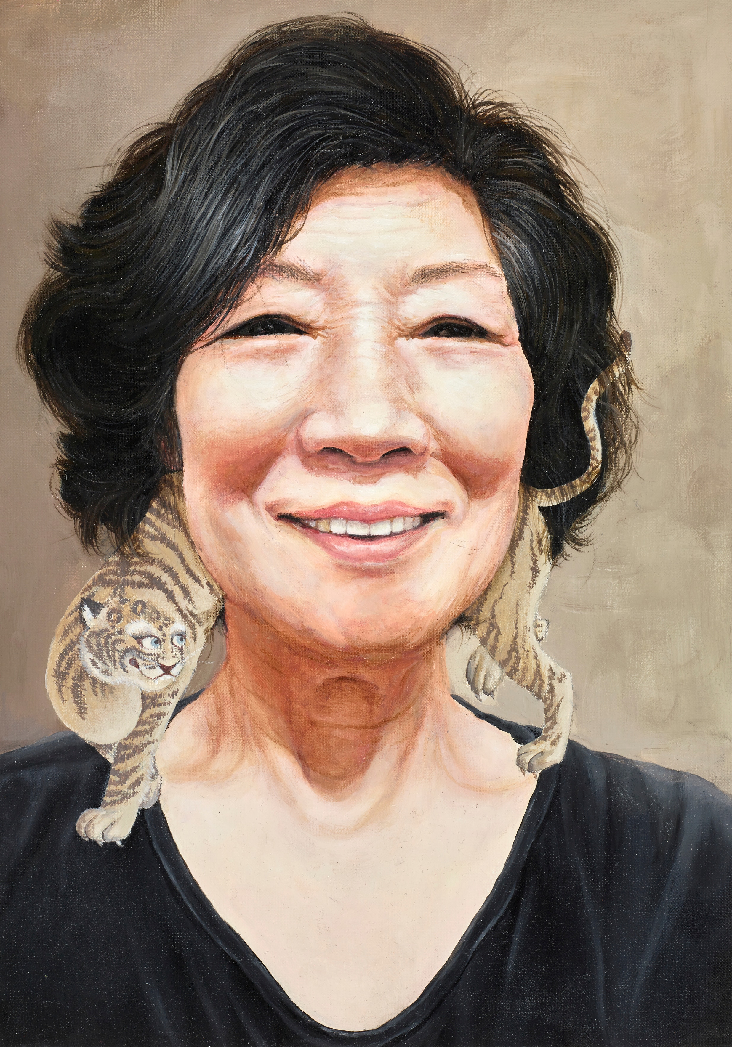 Hanna Park's portrait of her grandmother, who lives in South Korea.