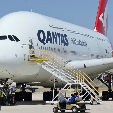 A Qantas Airbus A380.