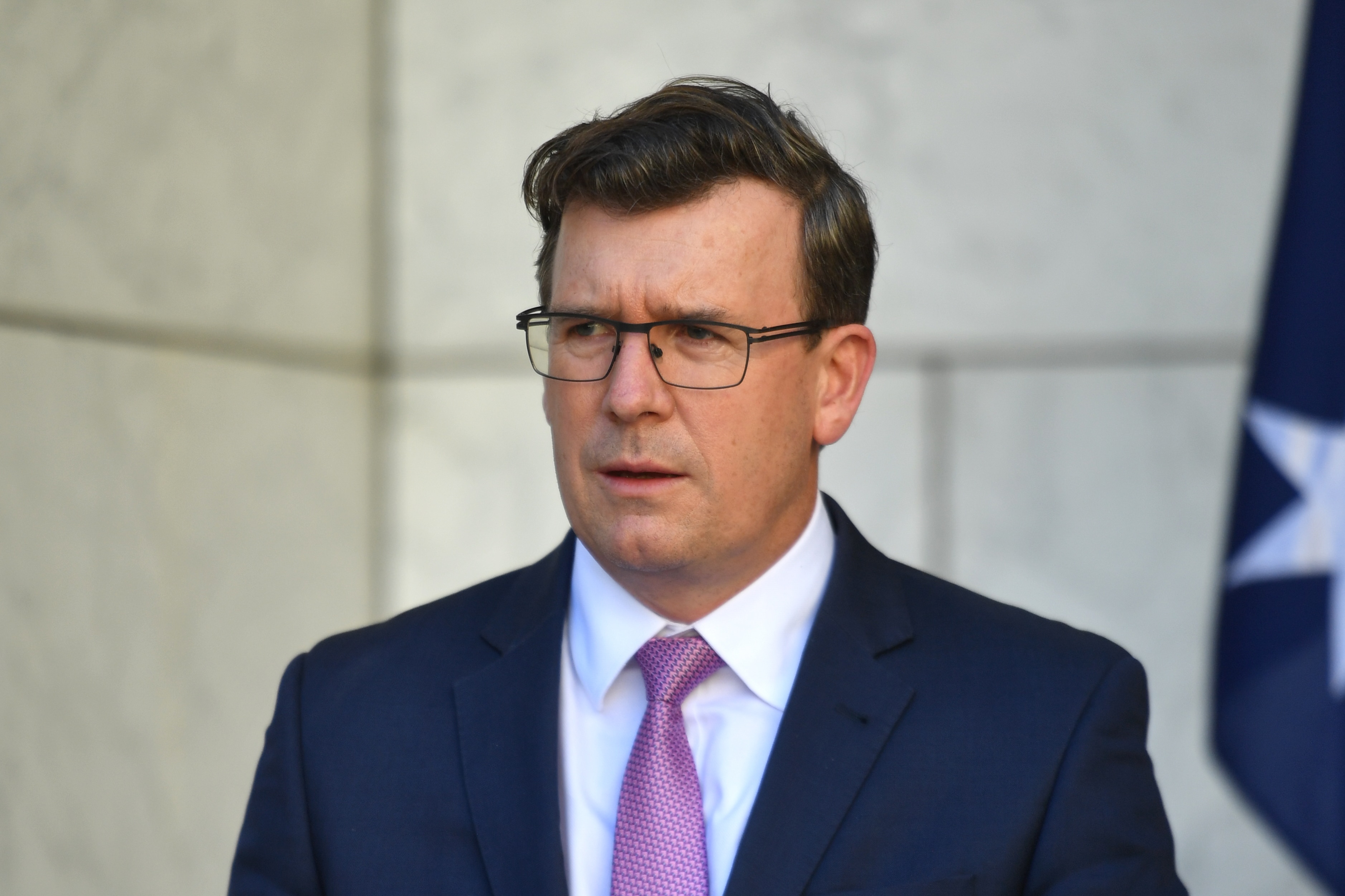 Acting Immigration Minster Alan Tudge at a press conference at Parliament House in Canberra.
