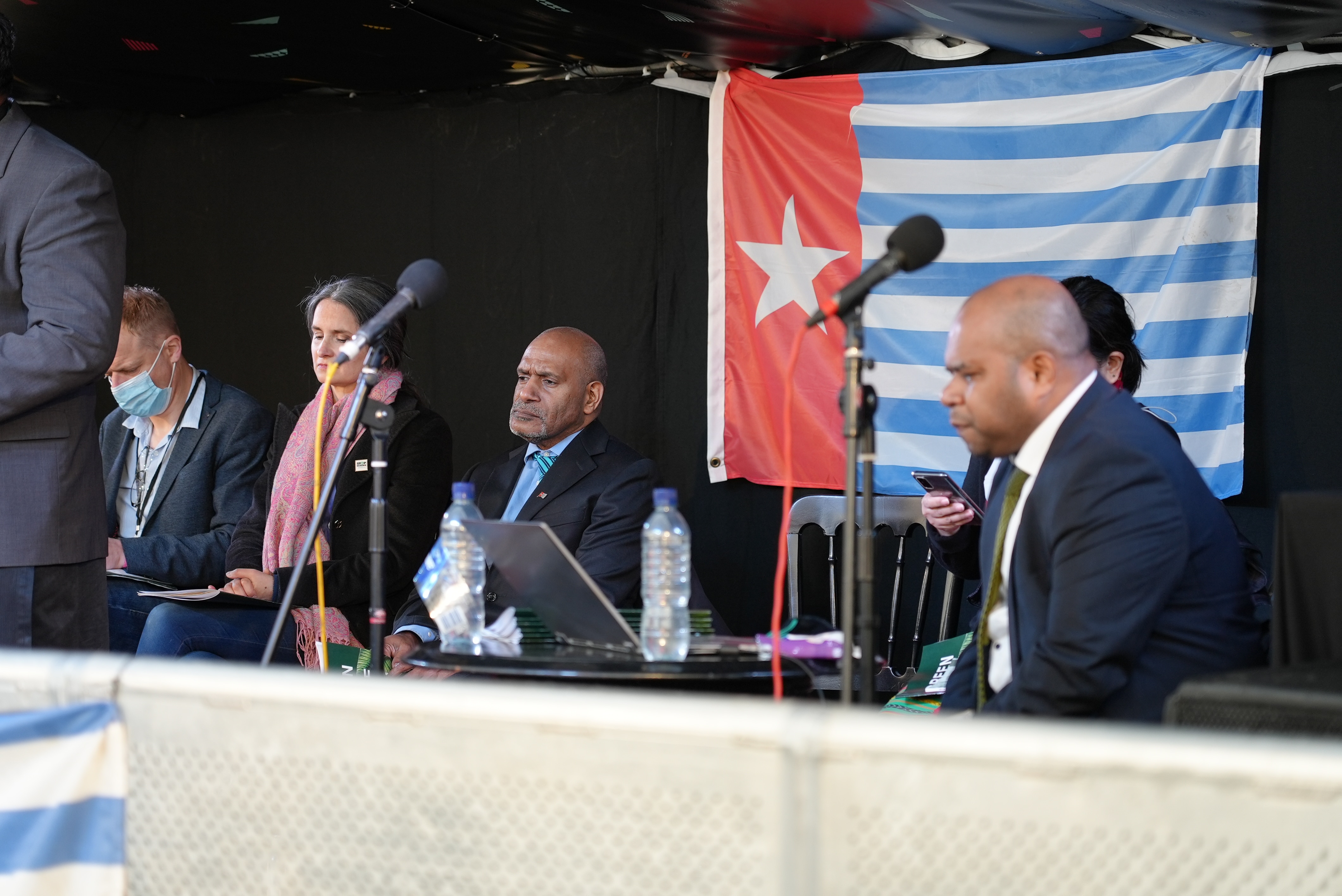 West Papuan independence leaders launch their Green State Vision in Glasgow, Scotland.