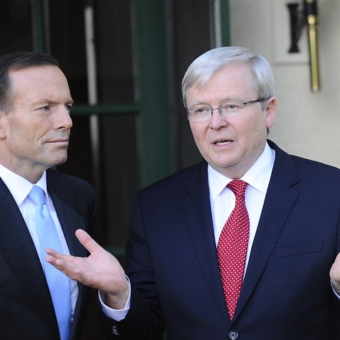 Tony Abbott and Kevin Rudd in 2013.