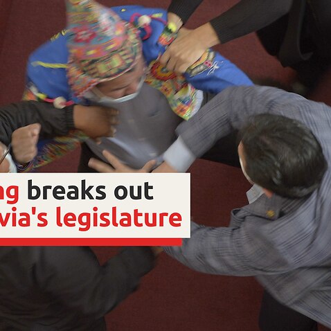 Fighting breaks out on floor of Bolivia's legislature