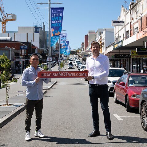 Korean-Australia Labor candidate Charles Song and Labor Mayor of City of Ryde Jerome Laxale
