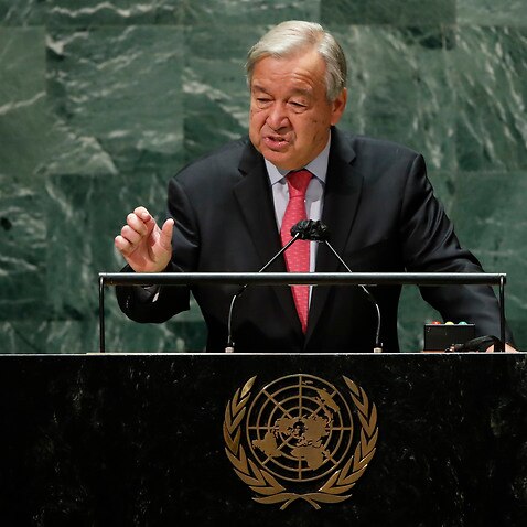 United Nations Secretary General Antonio Guterres addresses the 76th Session of the UN General Assembly.