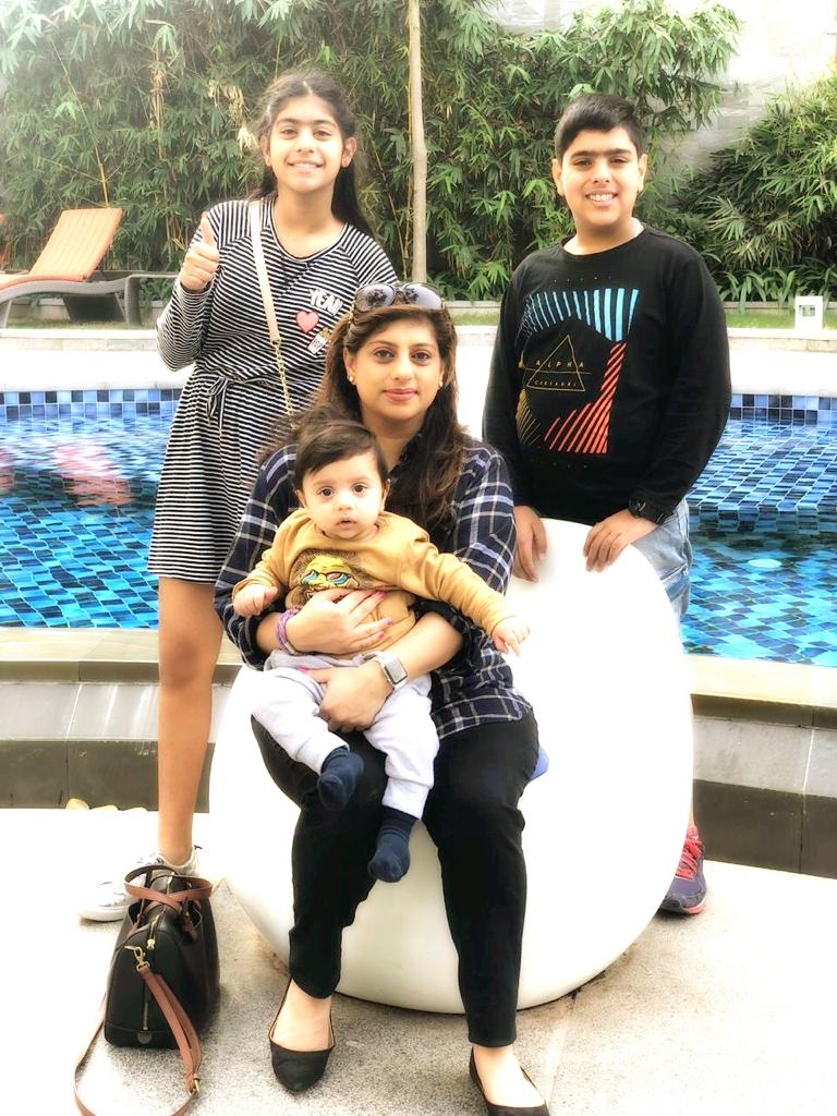 Payal Kakaria with her kids