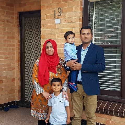Ishtiaq Ahmed and his family in Adelaide (SBS).