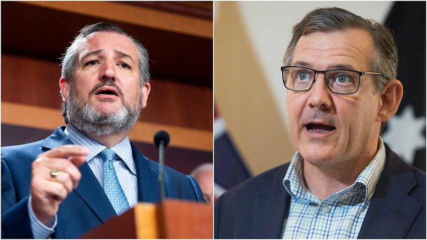 A composite image of US Senator Ted Cruz and Northern Territory Chief Minister Michael Gunner.