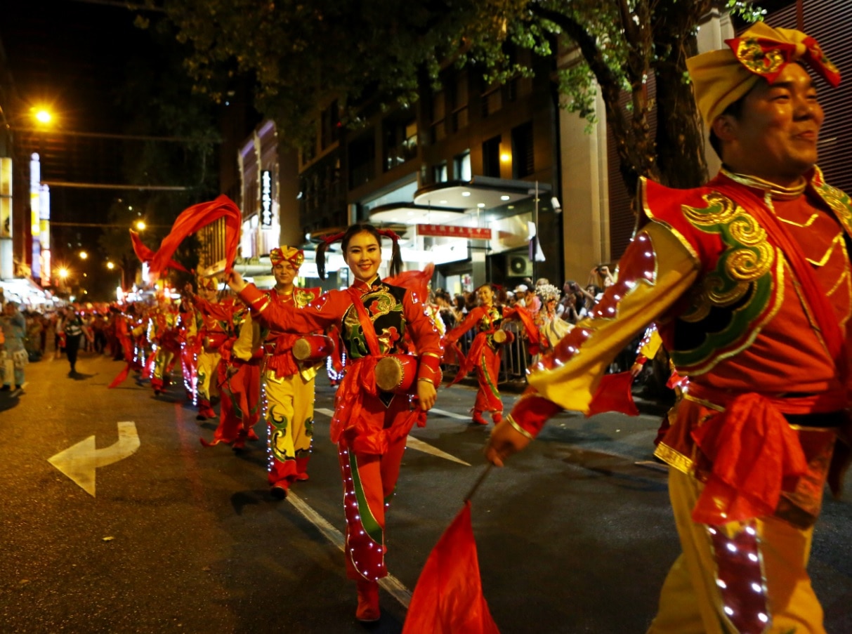 File: Performers in this year's Chinese New Year Twilight Parade in Sydney
