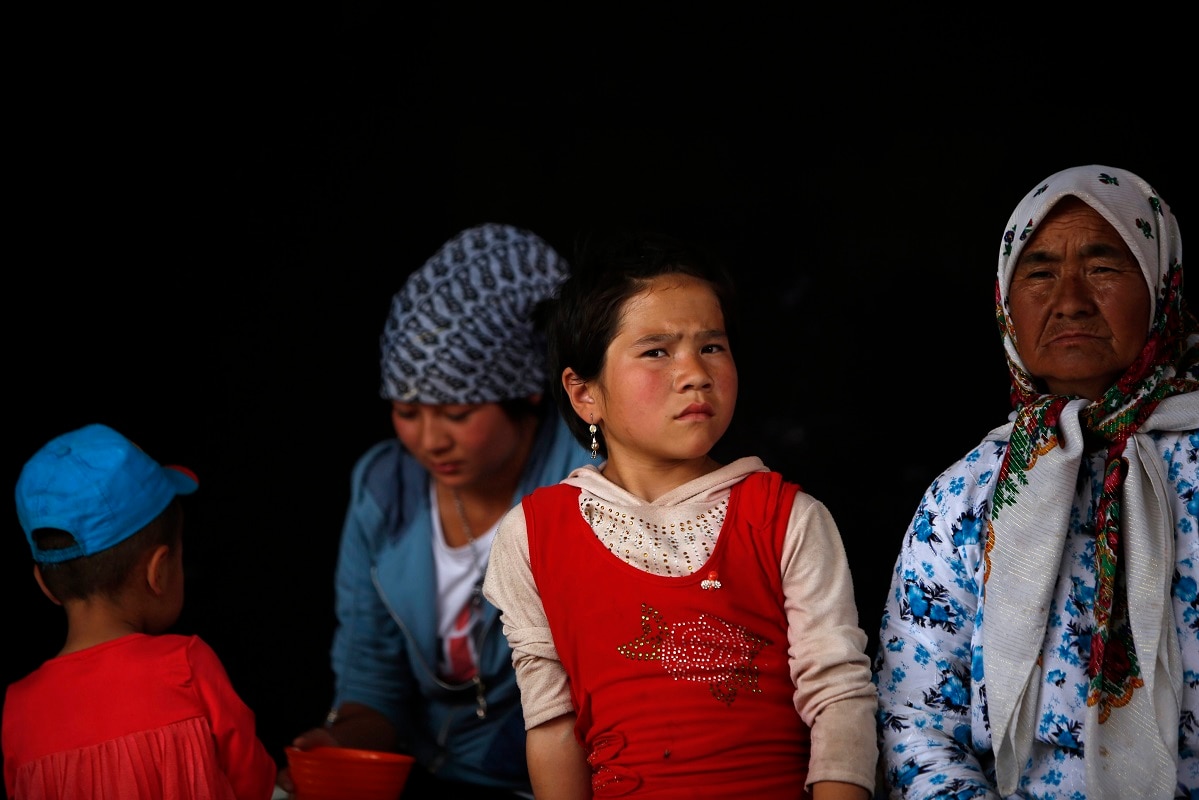 Uighur women and girl in Xinjiang