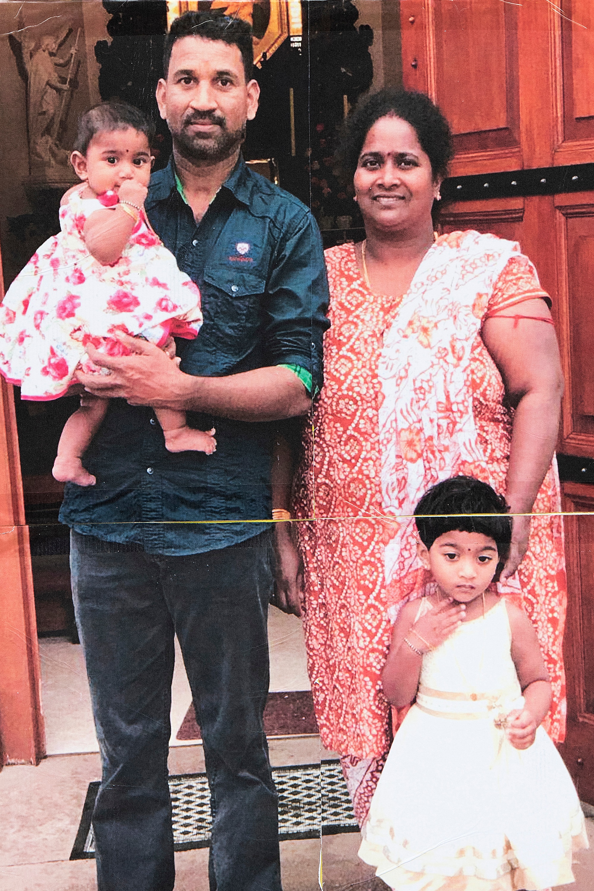 A copy image acquired Sunday, 24 June 2018 shows a family portrait of Sri Lankan Tamils Priya and Nadesalingam and their two Australian-born children.