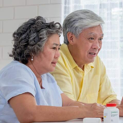 Elderly couple telehealth session