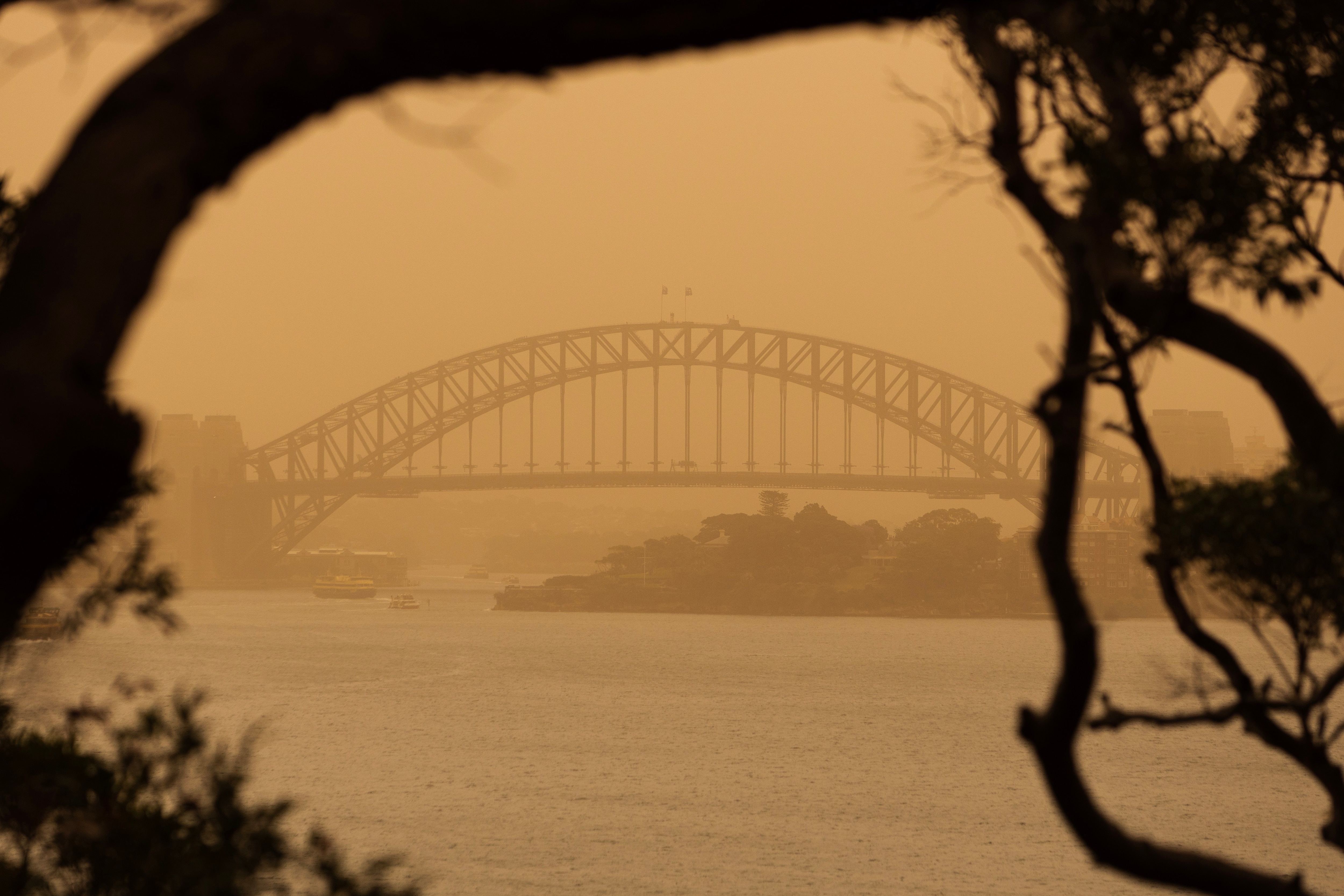 A haze hangs over Sydney. 