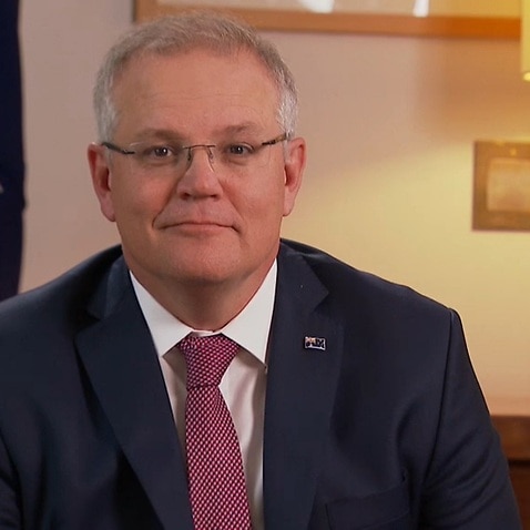 Prime Minister Scott Morrison speaking to SBS 