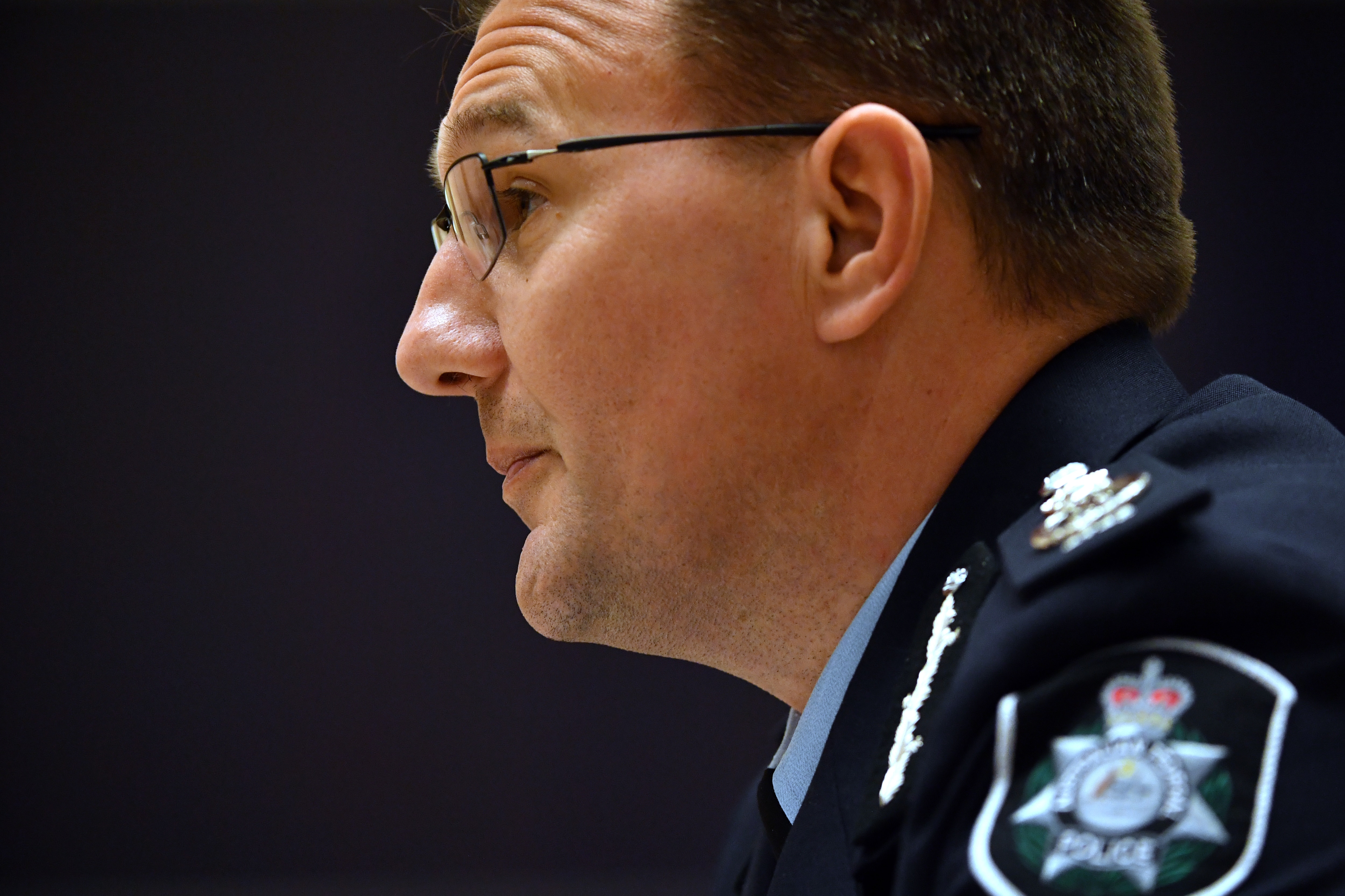 Australian Federal Police AFP Commissioner Reece Kershaw appears before a Senate hearing into press freedom.