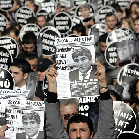 Hrant Dink's funeral procession in Istanbul, Jan. 23, 2007