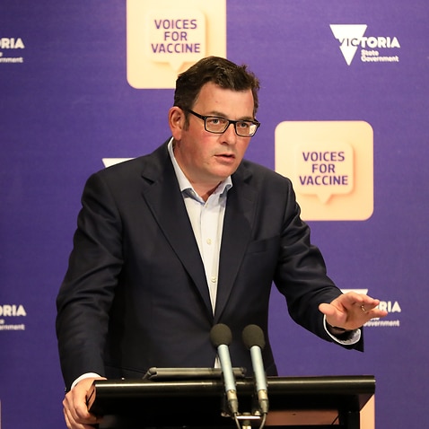 Victorian Premier Daniel Andrew speaks to the media during a press conference in Melbourne, Wednesday, September 1, 2021. 