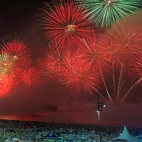 New Year Fireworks Copacabana Beach - 1 January 2020