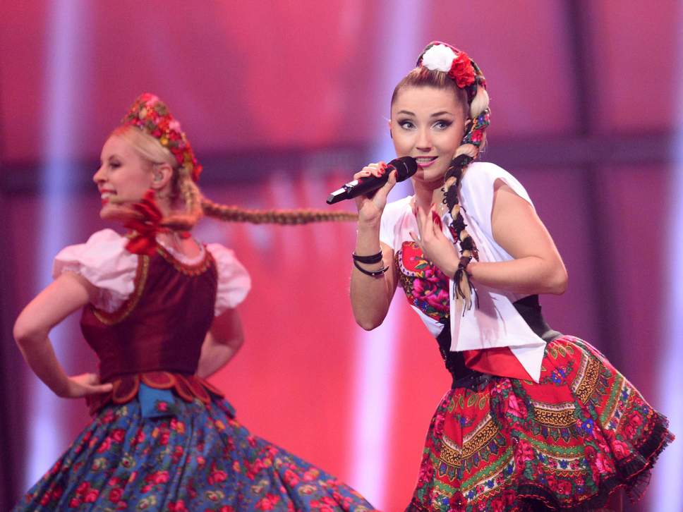 Poland's Donatan & Cleo performing for Poland in 2014.