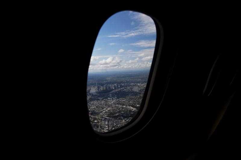 Plane window.
