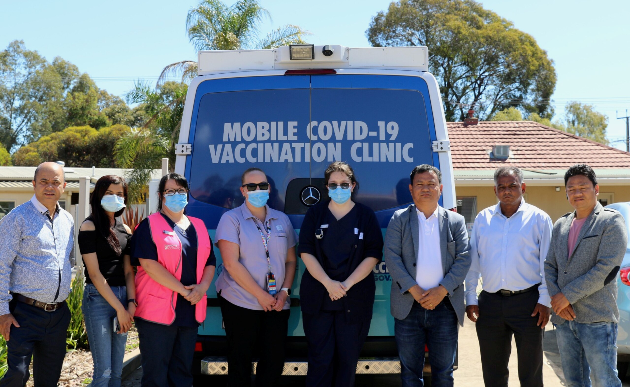 Mobile vaccination clinic in South Australia.