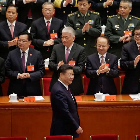  Chinese president Xi Jinping arrives for the opening of the 19th national congress of the Communist party of China at the Great Hall of the People in Beijing. 