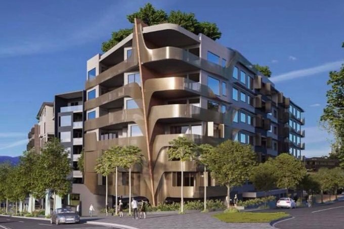 Parq on Flinders in Wollongong, as envisioned artist's concept in the original advertising brochure.
