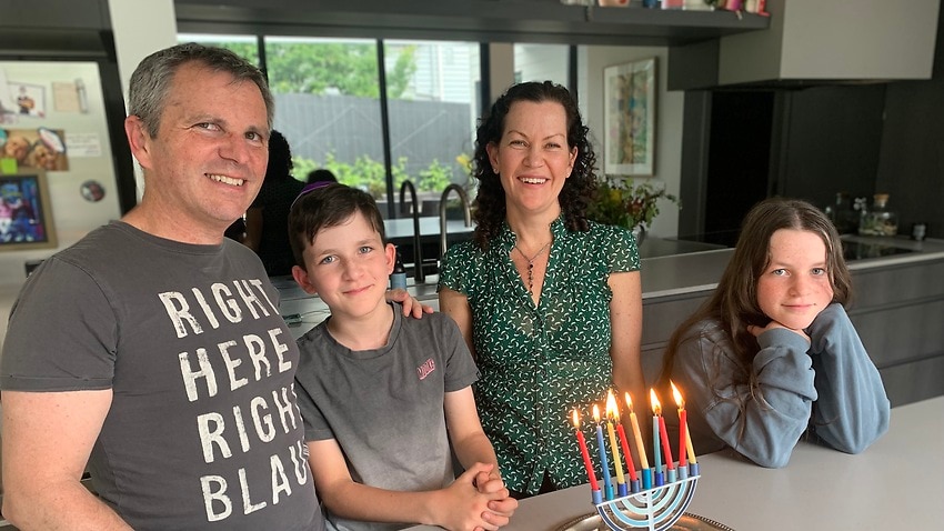 Teri Lichtenstein and her family at home in Melbourne