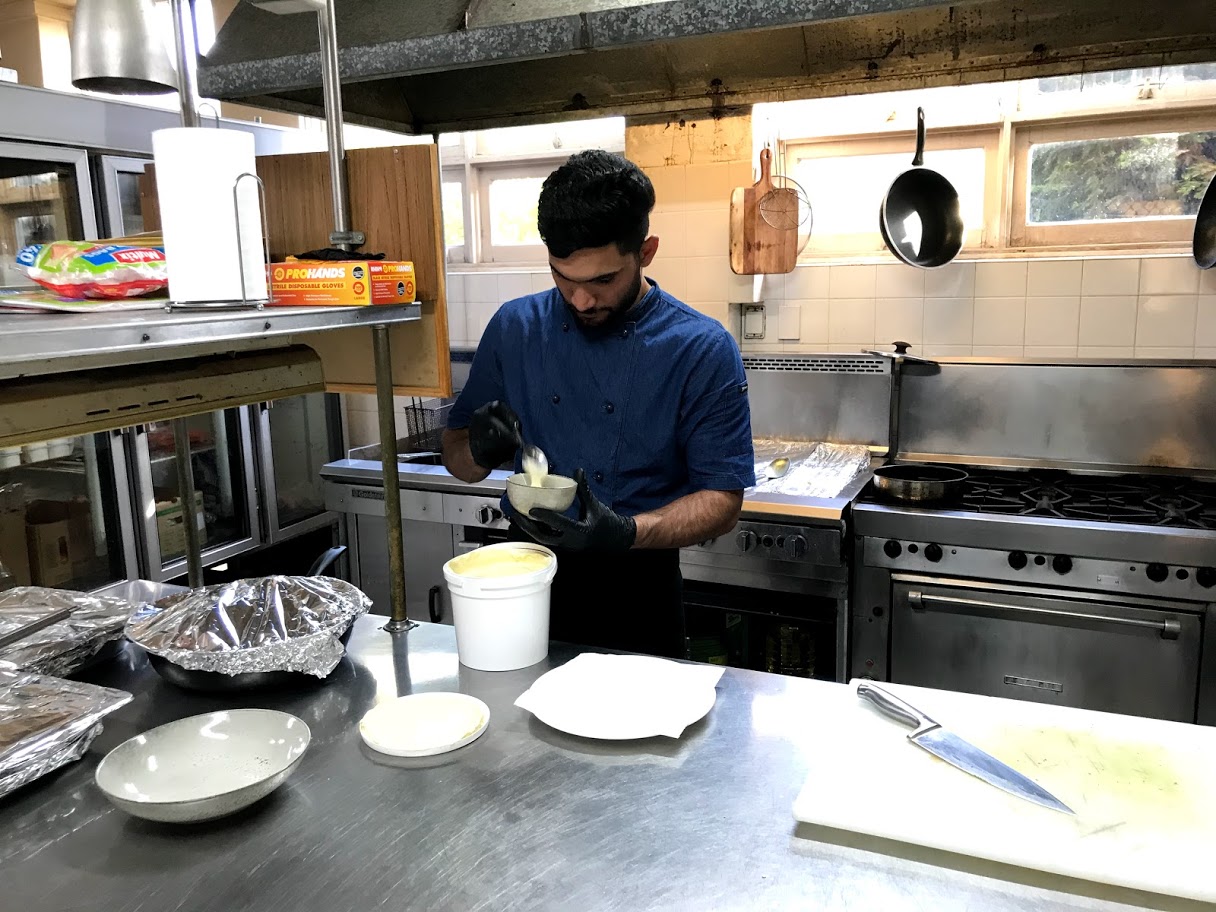 A chef in the Minnie Barn kitchen.