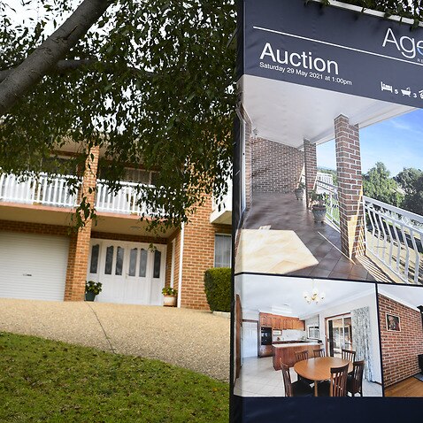 Auction sign at a Canberra house