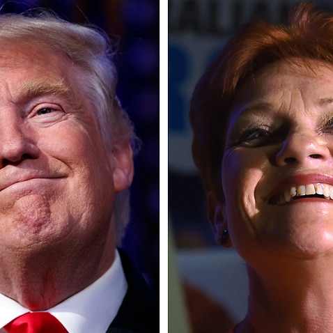 US President-elect Donald Trump and Australian Senator Pauline Hanson.