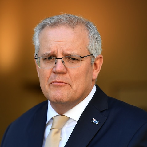 Prime Minister Scott Morrison during a press at Parliament House in Canberra.