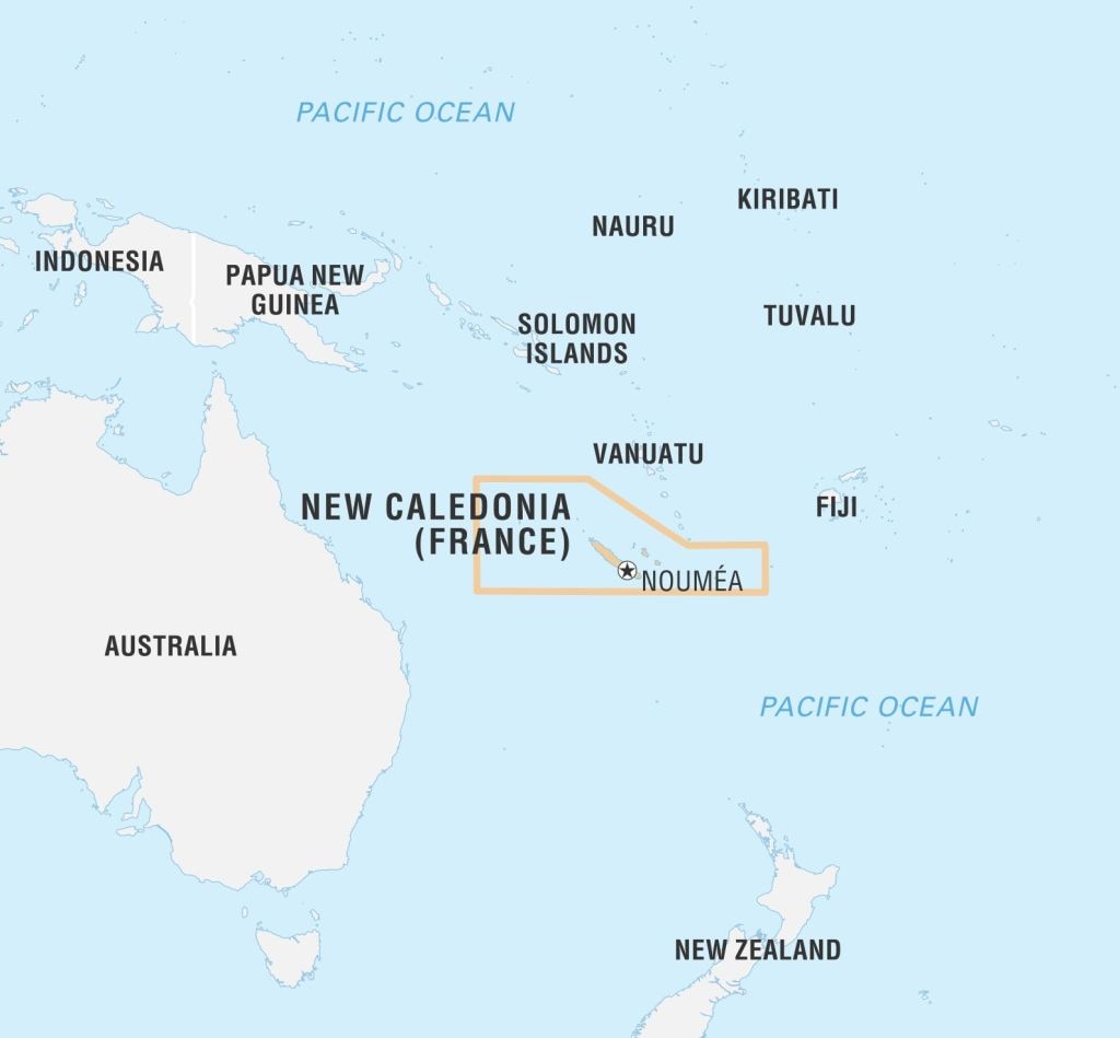 World Data Locator Map, New Caledonia