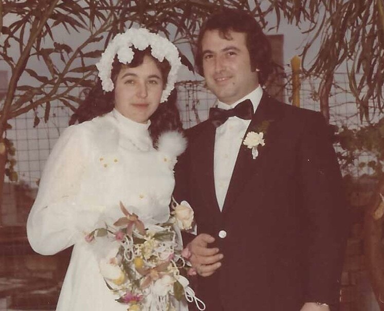 Maria e Giuseppe nel giorno del loro matrimonio nel 1975