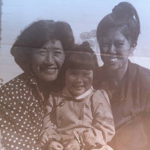 Tess as a toddler between her mother, Angie, and grandmother, Elizabeth. 
