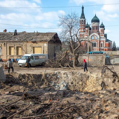 A market in a residential area that was destroyed by Russian forces in Kharkiv, Ukraine, on 17 March, 2022.