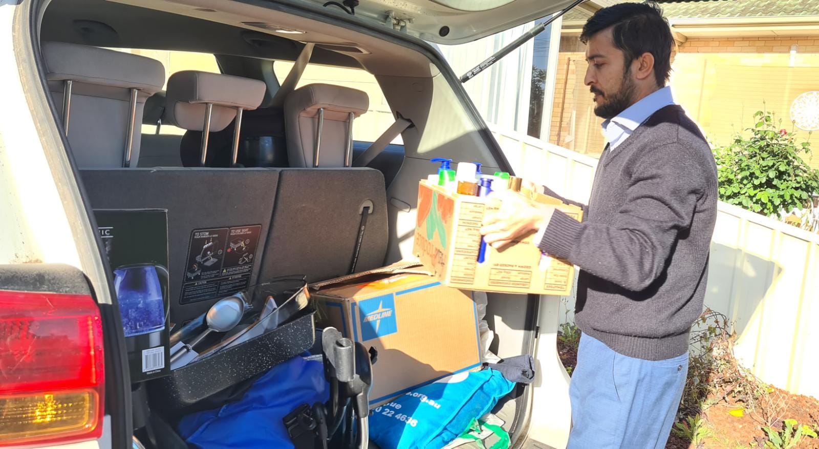 Mansoor Hashemi packs his car several times a week.