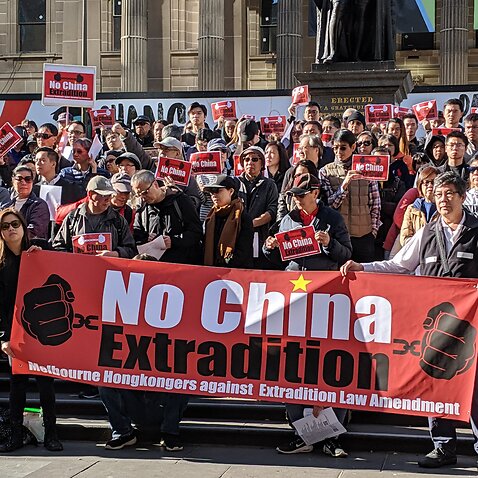 Local Hong Kong community gathered in Melbourne