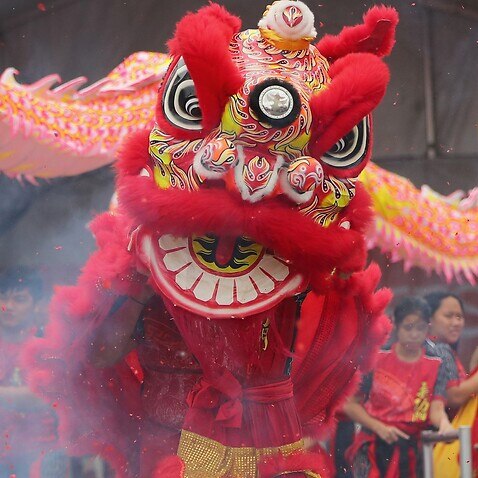 رقص شیر بخشی از جشن سال نو چینایی است.