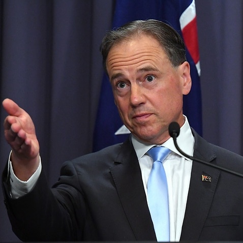 Minister for Health Greg Hunt at a press conference at Parliament House in Canberra, Tuesday, November 30, 2021. (AAP Image/Mick Tsikas) NO ARCHIVING