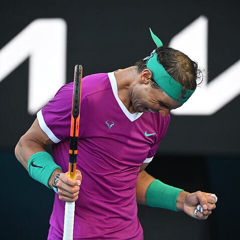 Rafael Nadal (ESP) during his quarter final round at the 2022 Australian Open at Melbourne Park in Melbourne, AUSTRALIA, on January 25, 2022. Photo by Corinne Dubreuil/ABACAPRESS.COM.