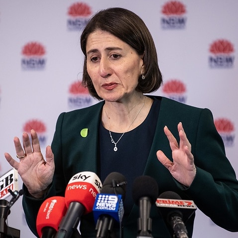 NSW Premier Gladys Berejiklian speaks to the media during a press conference in Sydney