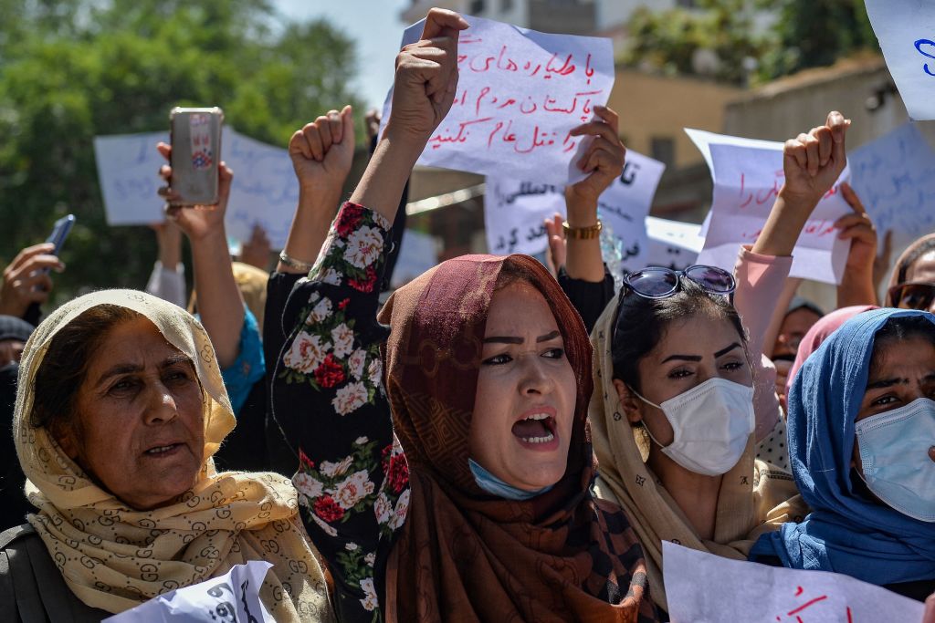 The Taliban fired shots into the air to disperse crowds.