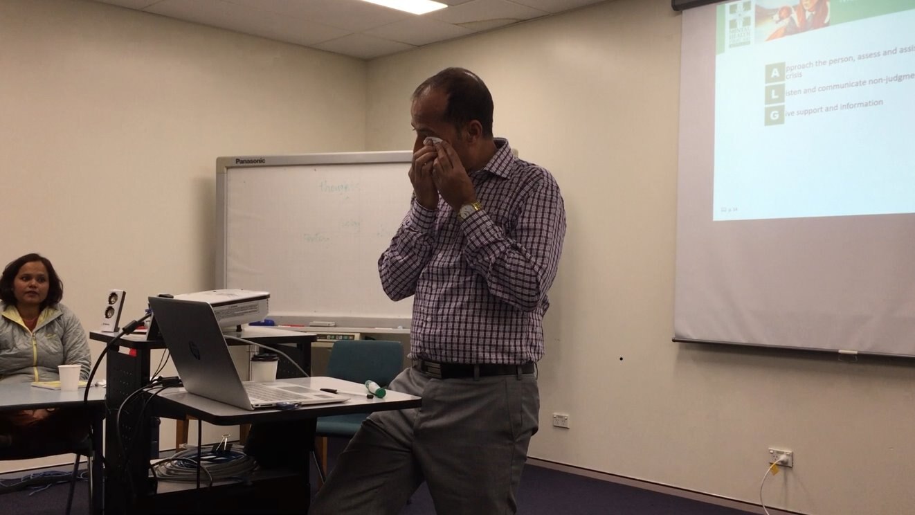 Presentation during mental health training in Sydney for Nepali community.