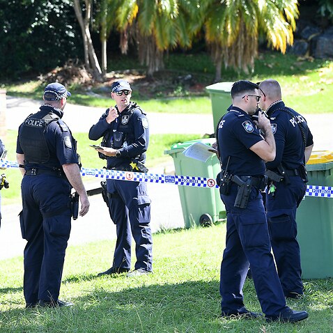 Police work near the crime scene in Arundel on the Gold Coast, Tuesday, 20 April, 2021. 